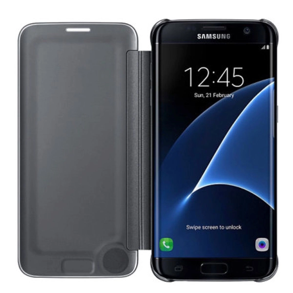 Bao Da Samsung Galaxy S7 Edge NG935 Clear View Cover Màu Đen Chính Hãng